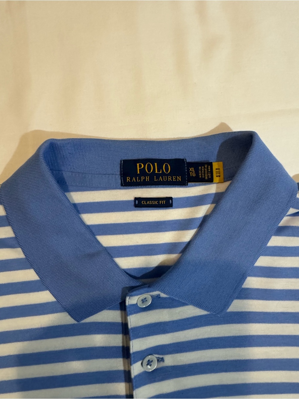 Ralph Lauren Blue and White Striped Polo Shirt - Picture 4 of 4